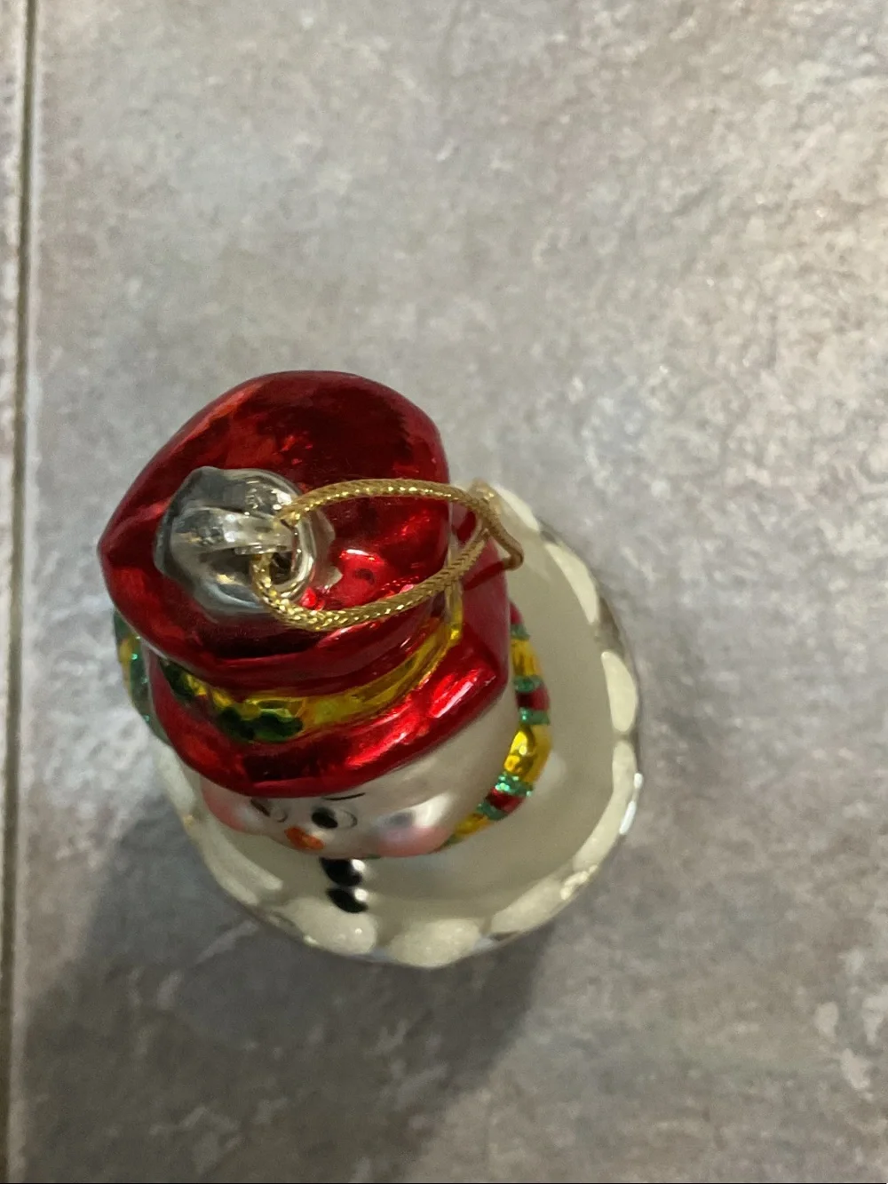 Festive Red & White Snowman Holiday Ornament